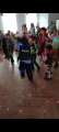 Dětský maškarní rej - děti v maskách soutěží v Dražíči na sále