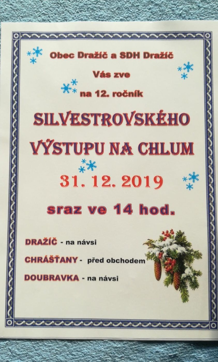 Pozvánka na Silvestovskou procházku na Chlum 31. 12. 2019